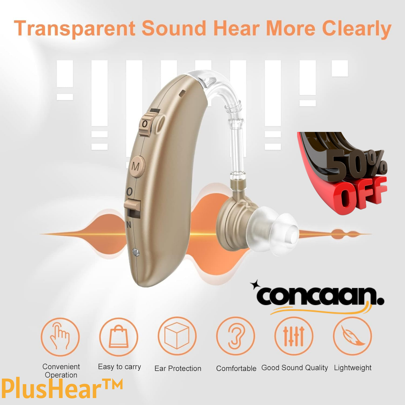 PlusHear™ BTE Rechargeable Digital Hearing Aid